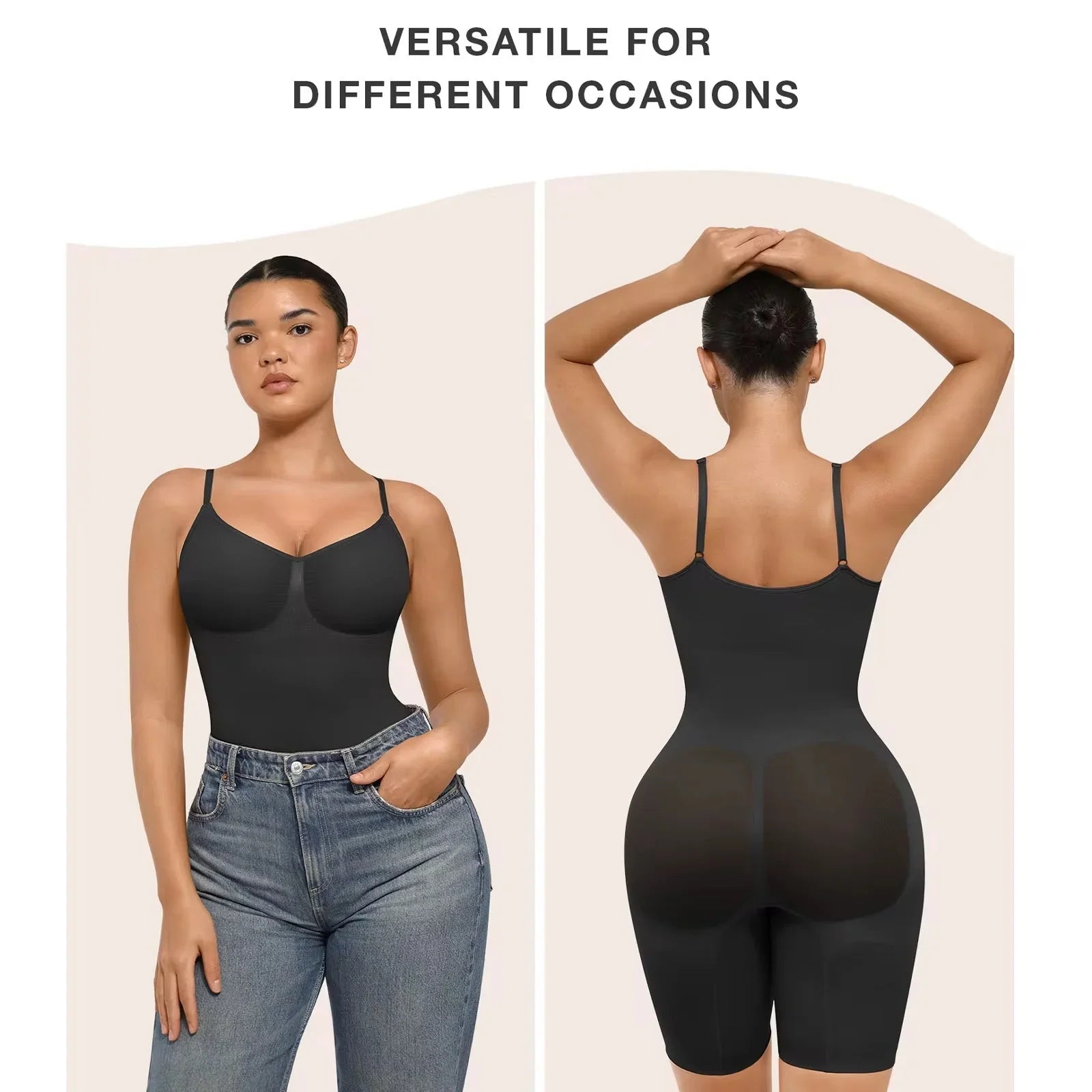 Women's Spaghetti Strap Square Neck Tank Top Sleeveless Tummy-Control Leggings Yoga Fitness Sports Jumpsuit